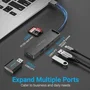 Vention Docking USB 3.0 CHVBB con 3 puertos USB, 1 Micro USB PD, lector de tarjetas SD y MicroSD, Negro